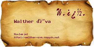 Walther Éva névjegykártya